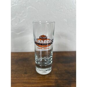 Harley-Davidson Paradise Tigard Oregon Shot Glass Shooter 2005 Bar Shield Logo
